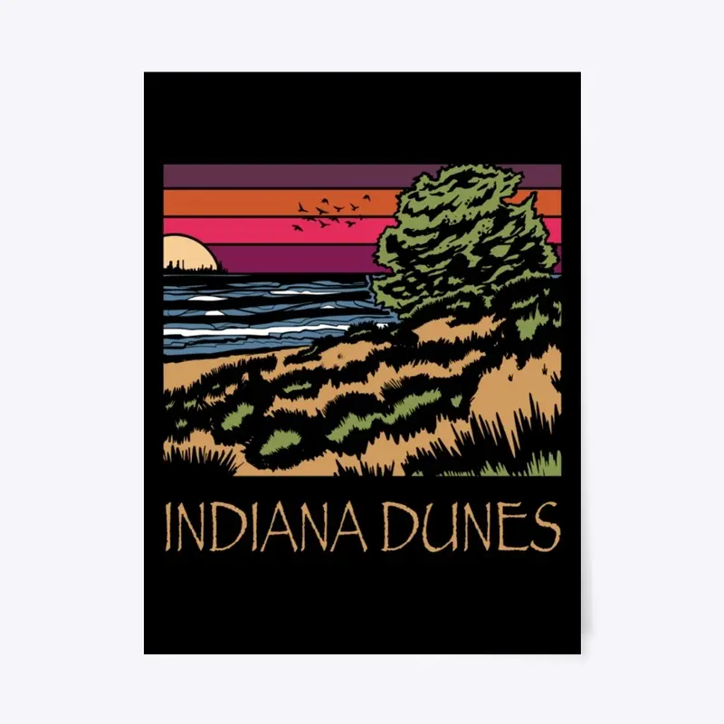 Lakeview Sunset Indiana Dunes Poster