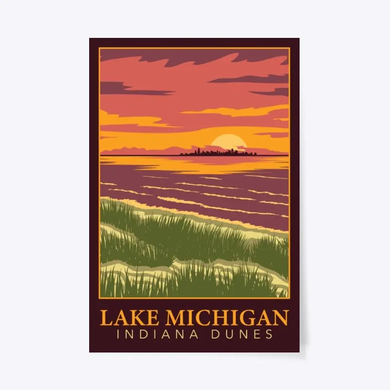 Lake Michigan Indiana Dunes Poster