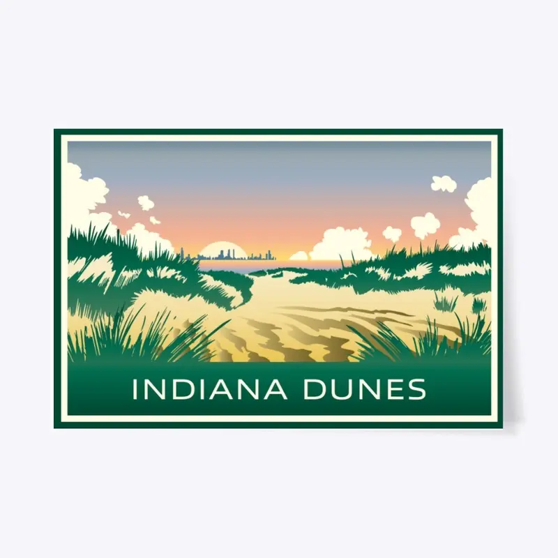 Blissful Beach Indiana Dunes Poster