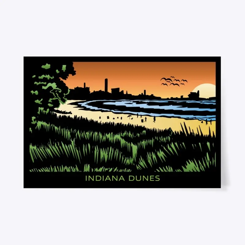 Factory Sunset Indiana Dunes Poster