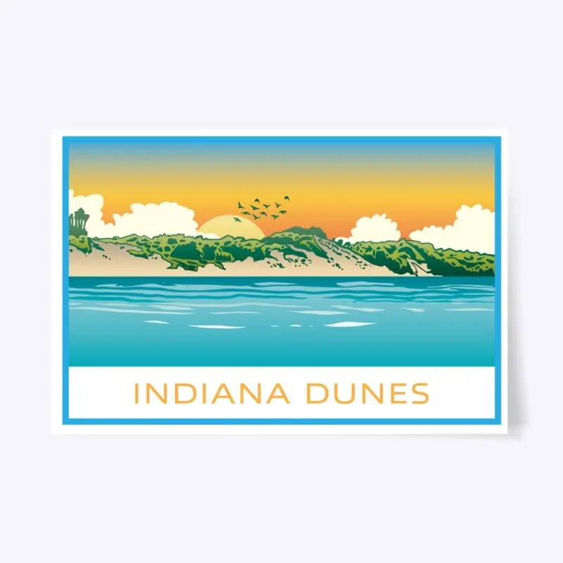 Distant Shore Indiana Dunes Poster