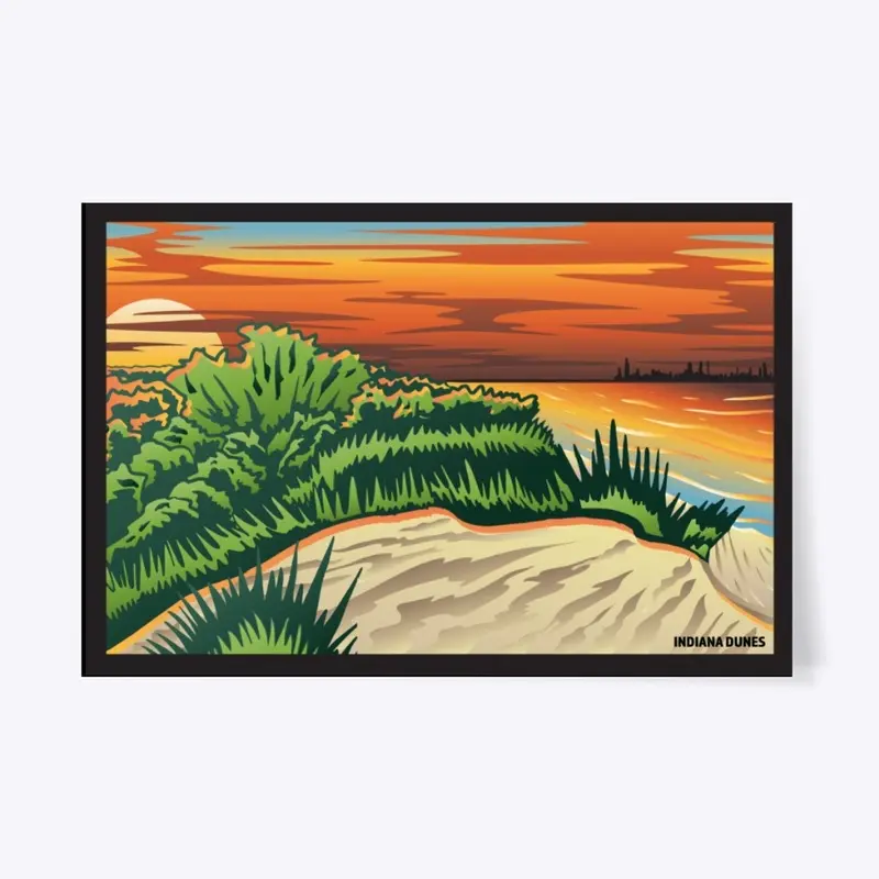 Baldy Sunset Indiana Dunes Poster