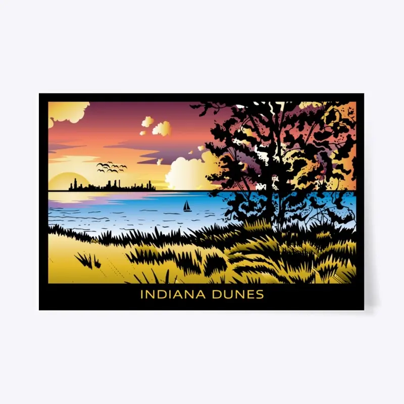 Dynamic Skyline Indiana Dunes Poster