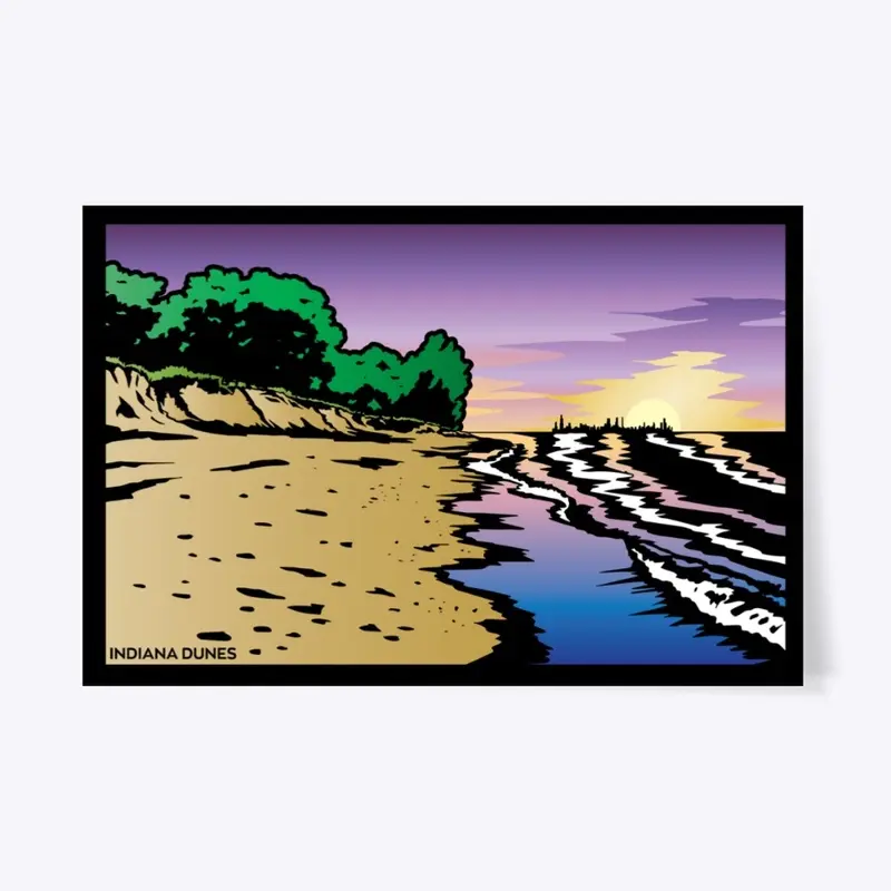 Purple Twilight Indiana Dunes Poster